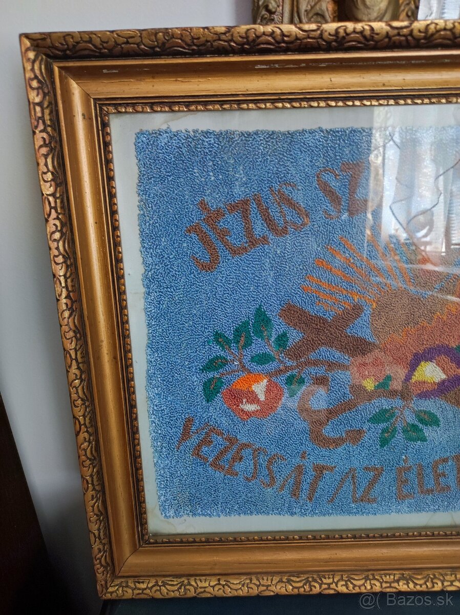 Starožitný vyšívaný obraz - 2