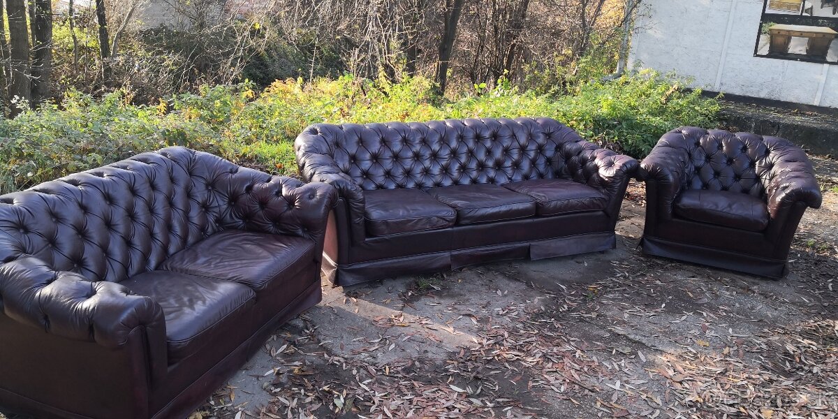 Kožená sedací souprava 3+2+1 CHESTERFIELD - 2