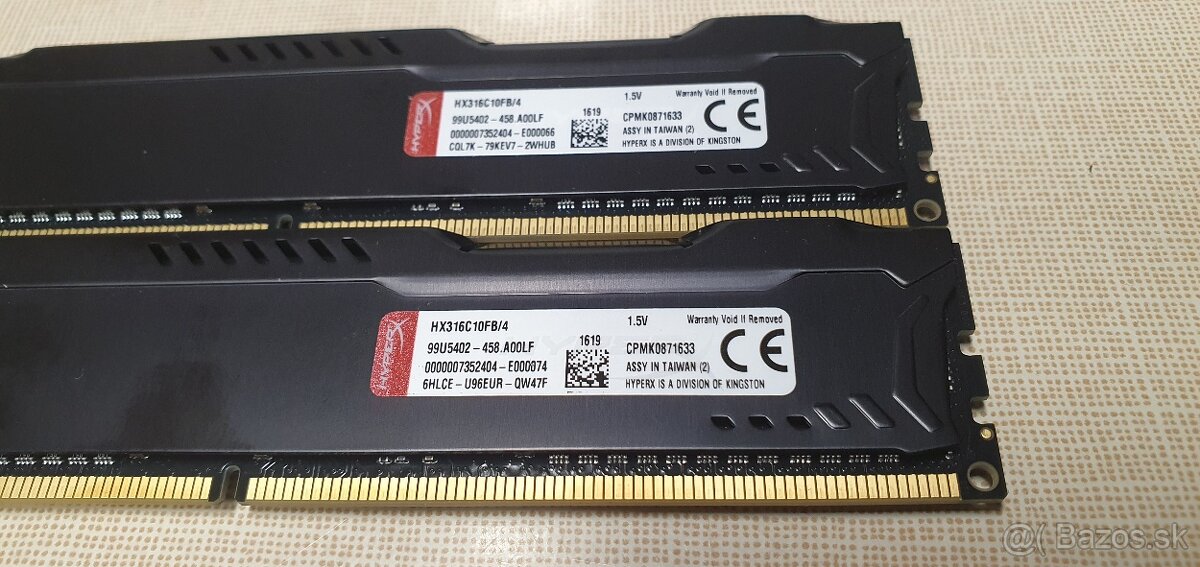 DDR3 Kingston HYPERX 8 GB (HX316C10FB/4) - 2
