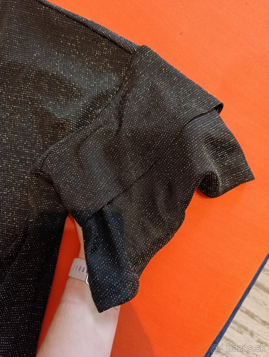 Čierne trblietavé šaty - 2