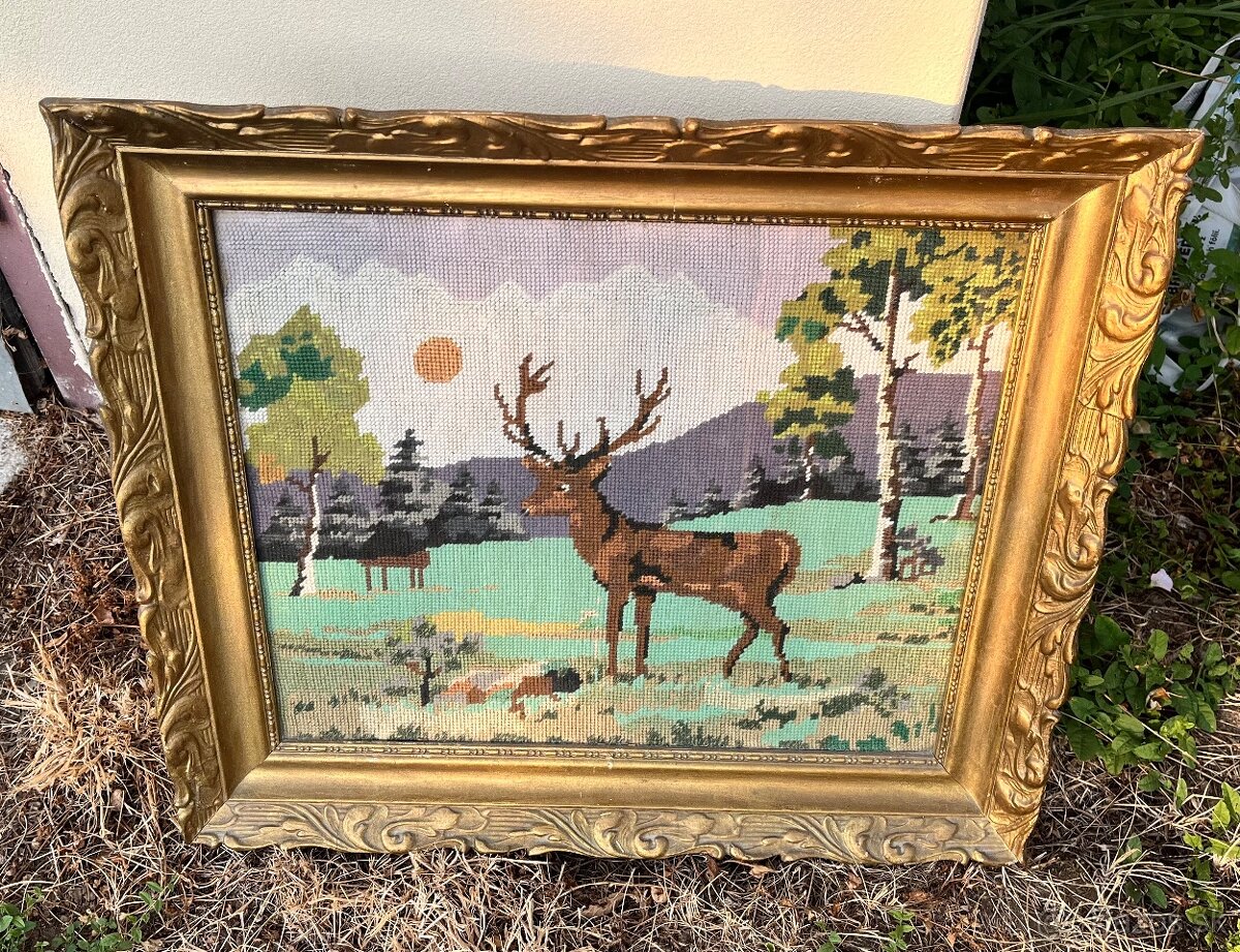 Gobelín jeleň v prírode - 2