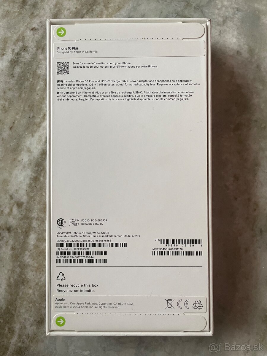 ÚPLNE NOVÝ IPhone 16 plus 512GB farba white - 2