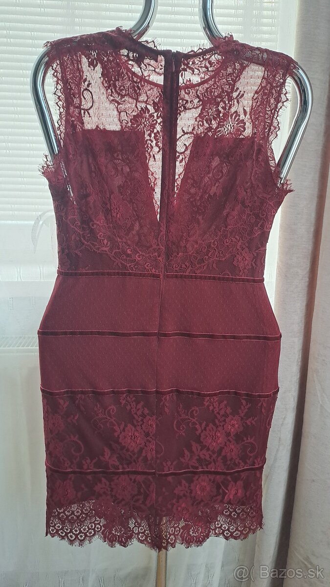 Bordové krajkové šaty veľ. 38 - 2