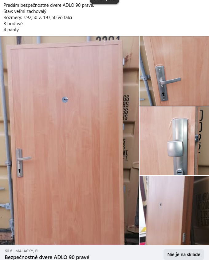 dvere 80 pravé ružovo biele - 2