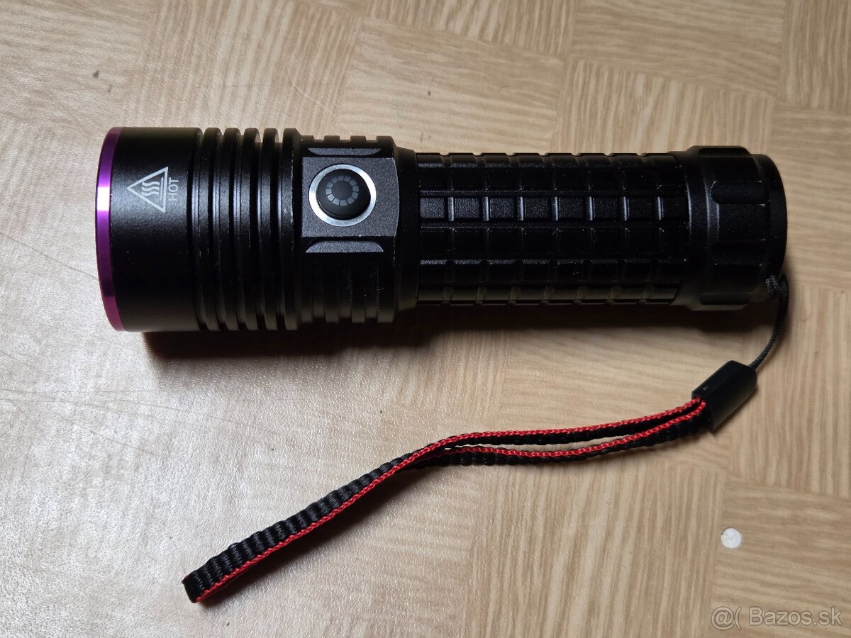 Výkonné UV LED svetlo, baterka - 365nm - 2
