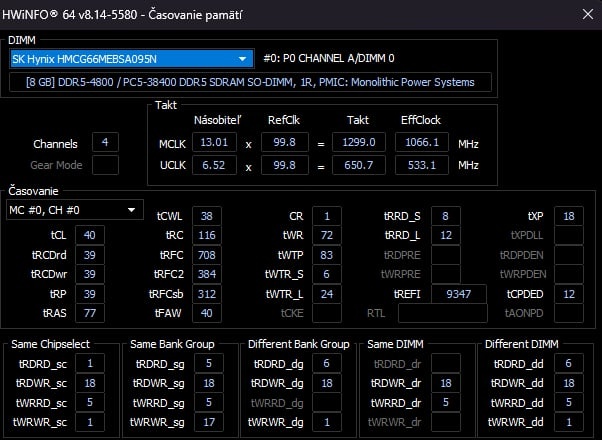 2x8GB DDR5 4800MHz SDRAM SO-DIMM - 2