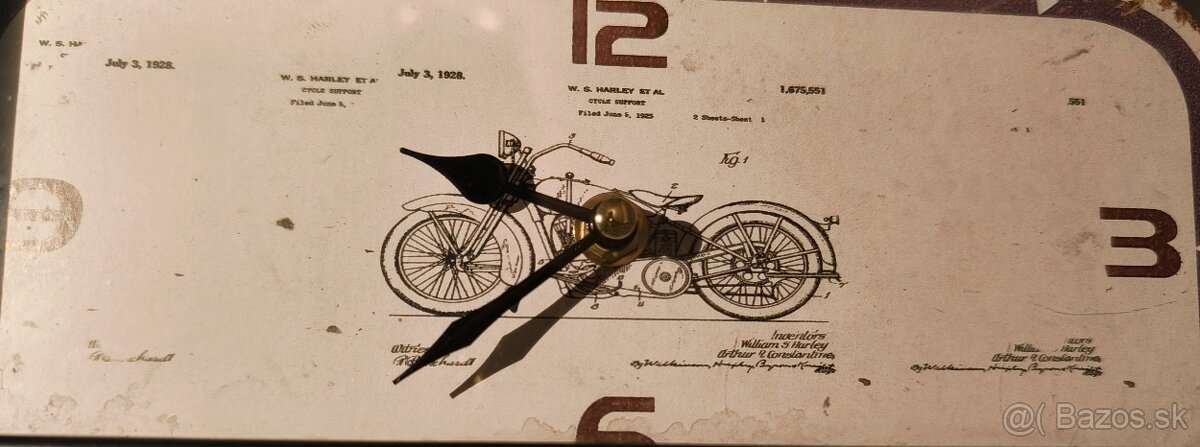 Predám pekné rustikálne hodiny akože rádio s motívom Harley - 2