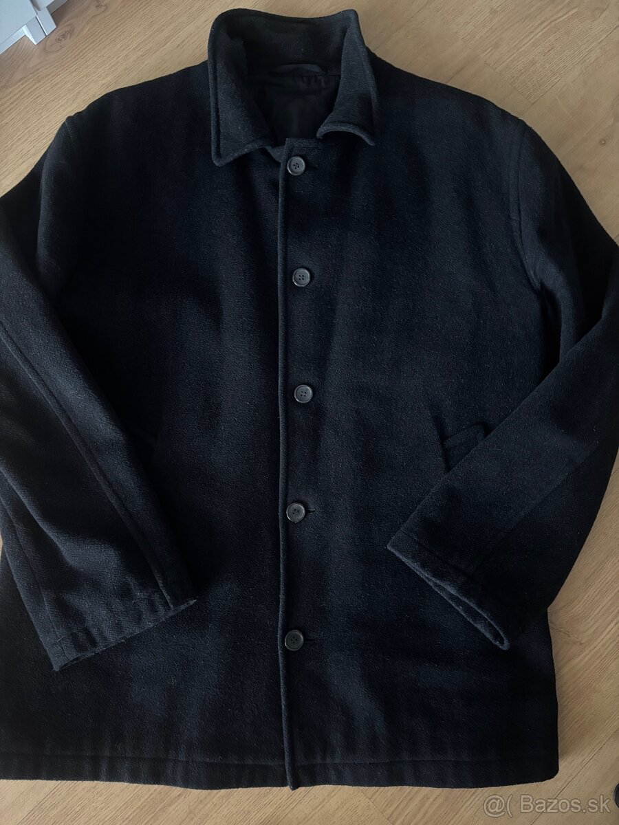 Pánsky vlnený kabát - čierny - 2