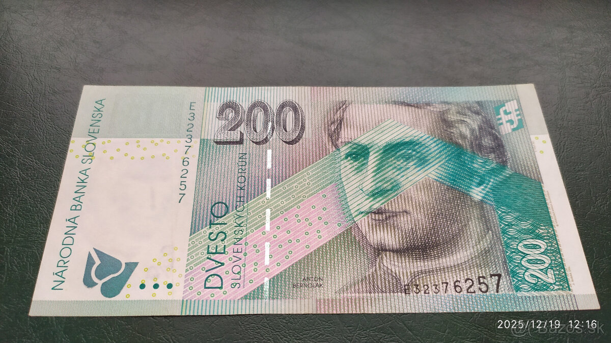 Bankovky 200 Sk s. E 1995, 1999 a 2002 - 2