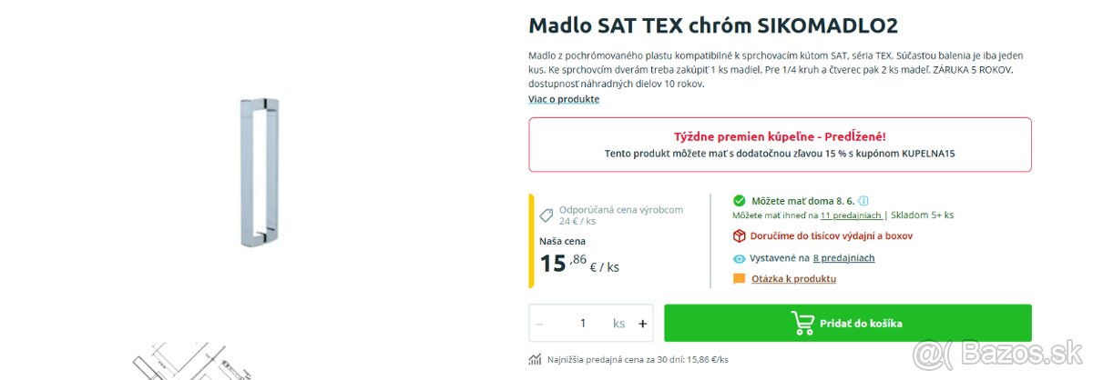 Sprchový kút 90x90 + madlá - 2