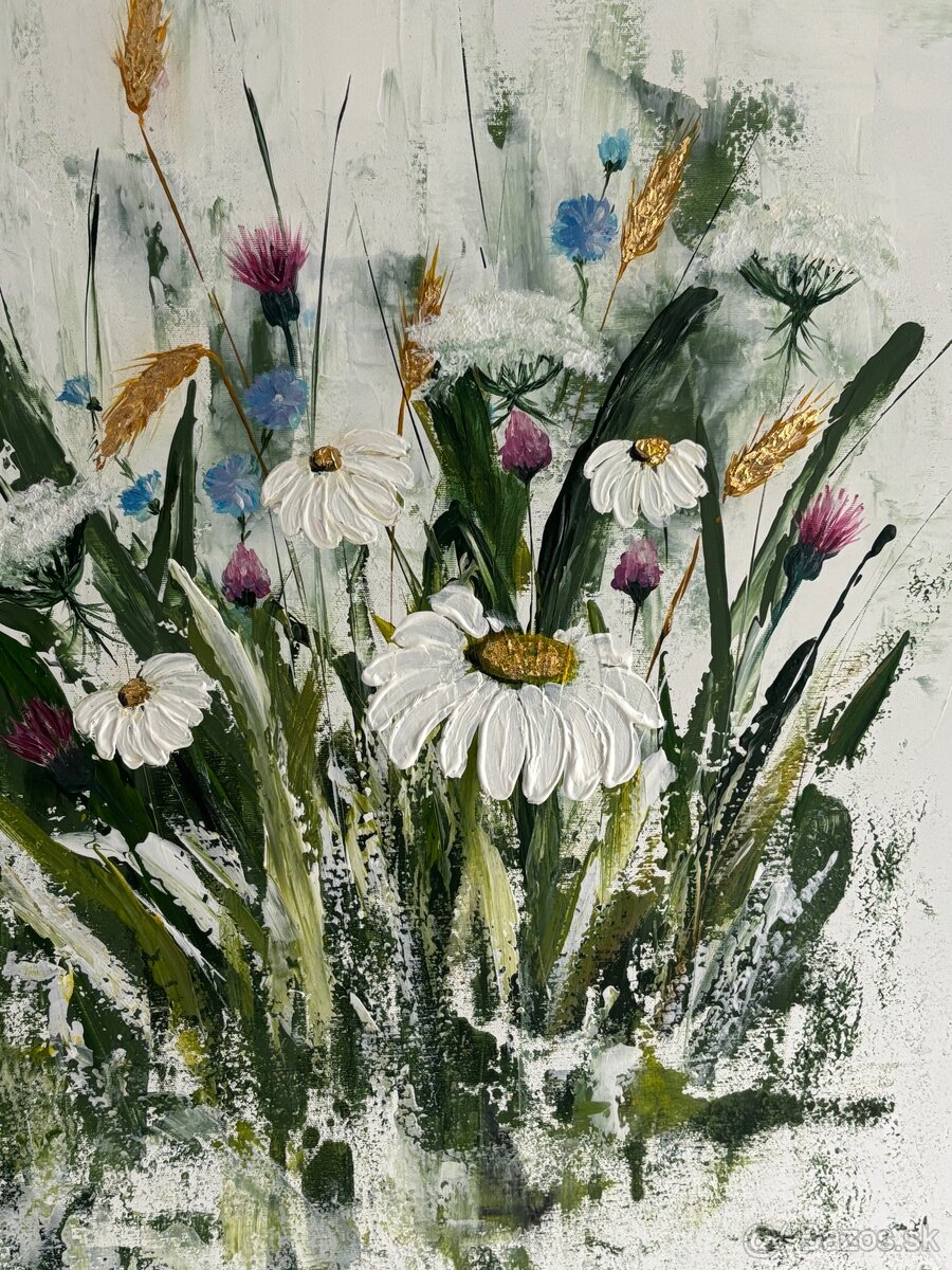 Obraz abstrakt lúčne kvety - 2