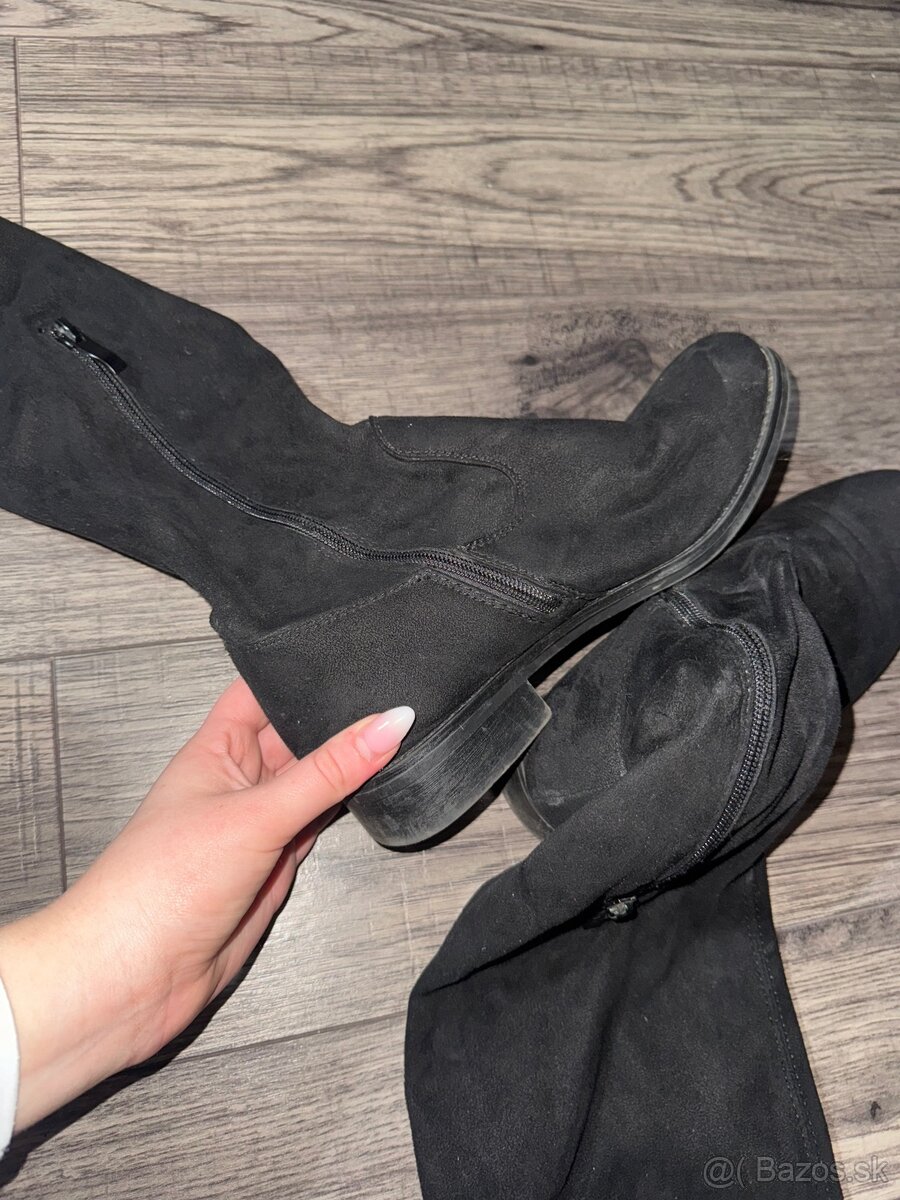 Vysoké semišové čižmy - 2