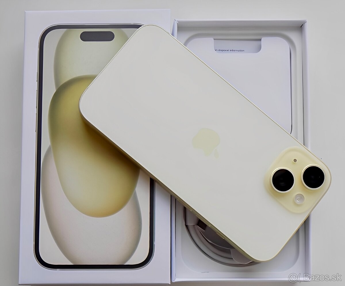 iPhone 15 Yellow BATERIE 100% TOP - 2