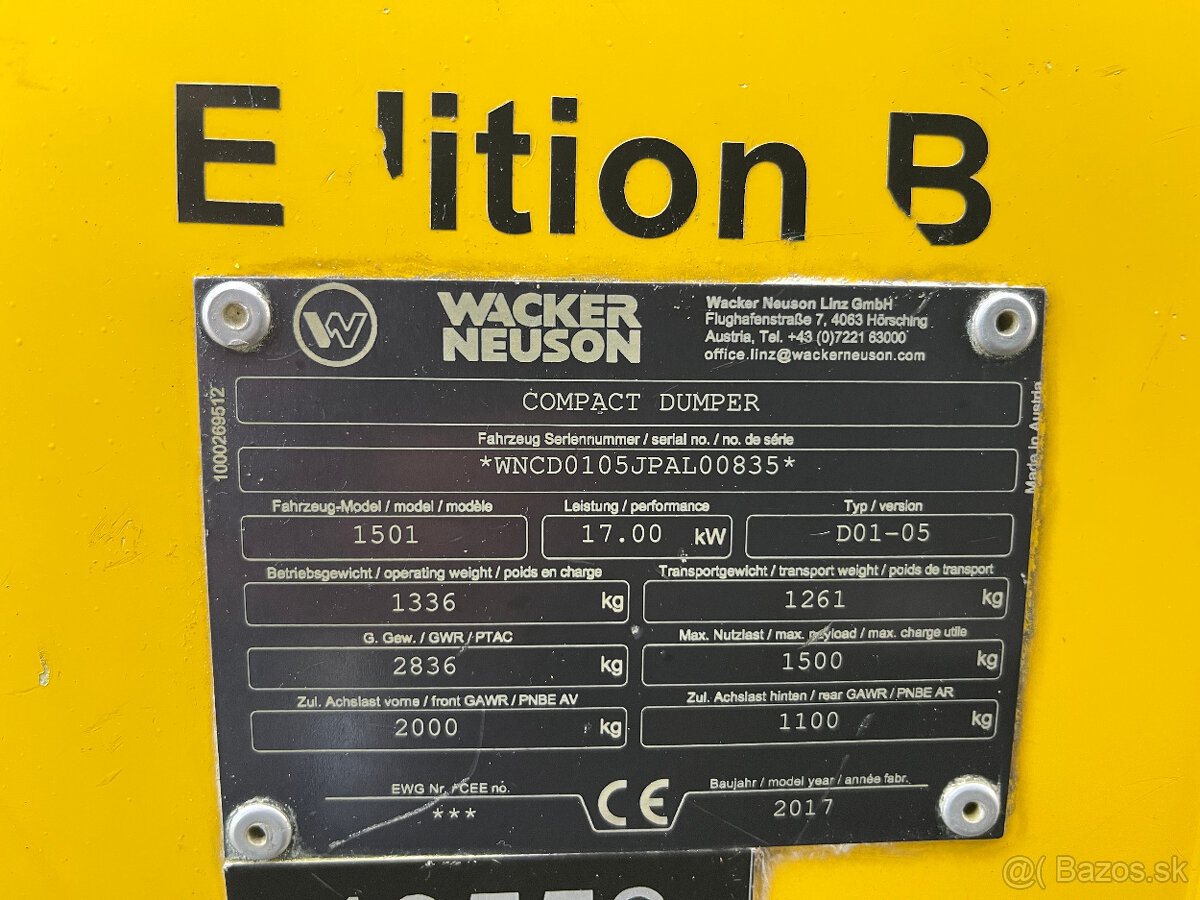 Dumper vyklapac Wacker Neuson 1501, 698mth, Thwaites Terex - 20