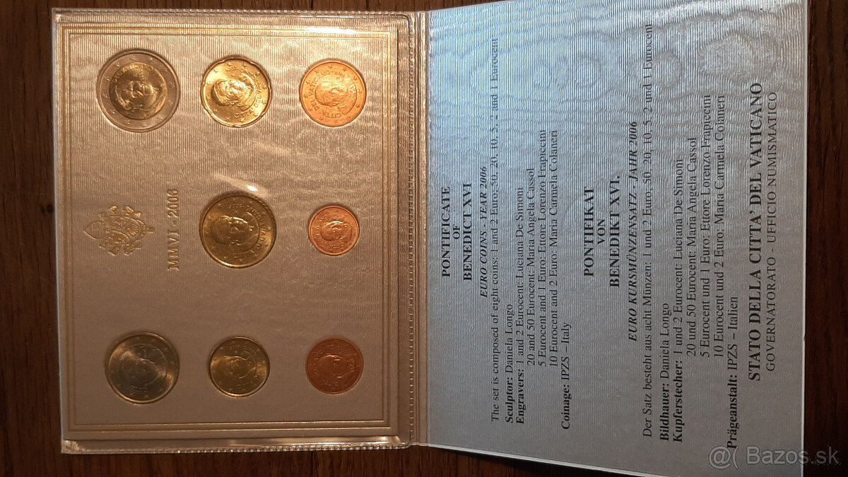 Kompletná zbierka UNC euromincí Vatikán (2002–2024)na predaj - 20