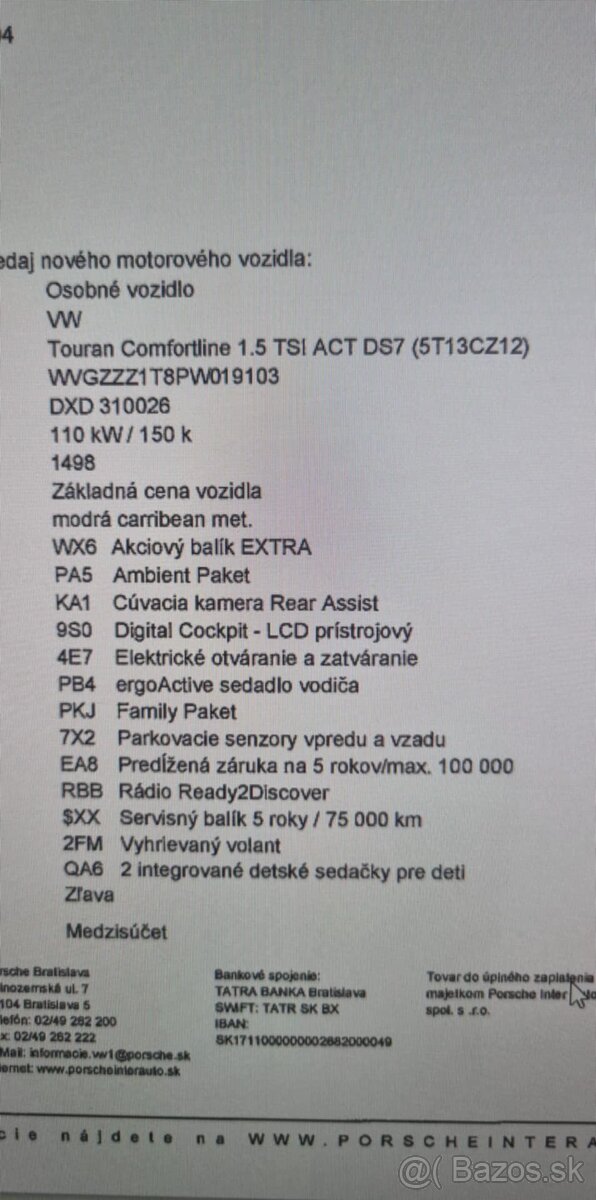 Predám VW Touran 1,5 TSI DSG - 20