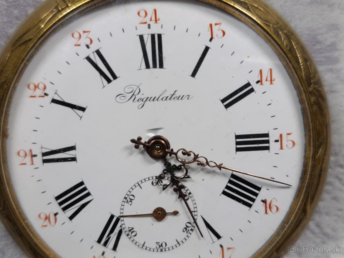 Velké dvouplášťové kapesní hodinky Régulatéur , 67mm - 20