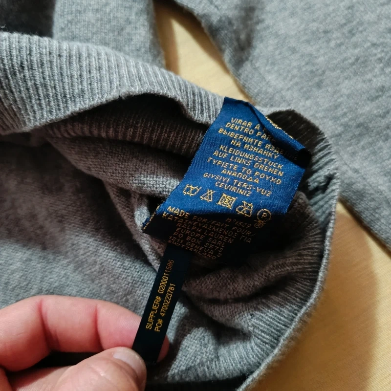 Polo Ralph Lauren 100% merino wool sivý vlnený sveter XL - 20