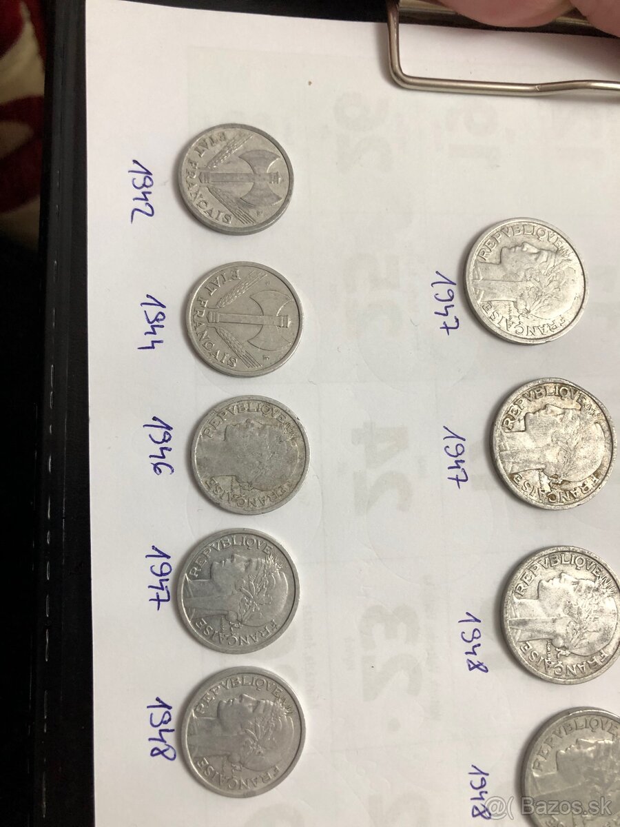 Mince FRANCE +Bankovky BIELORUSKO - 20