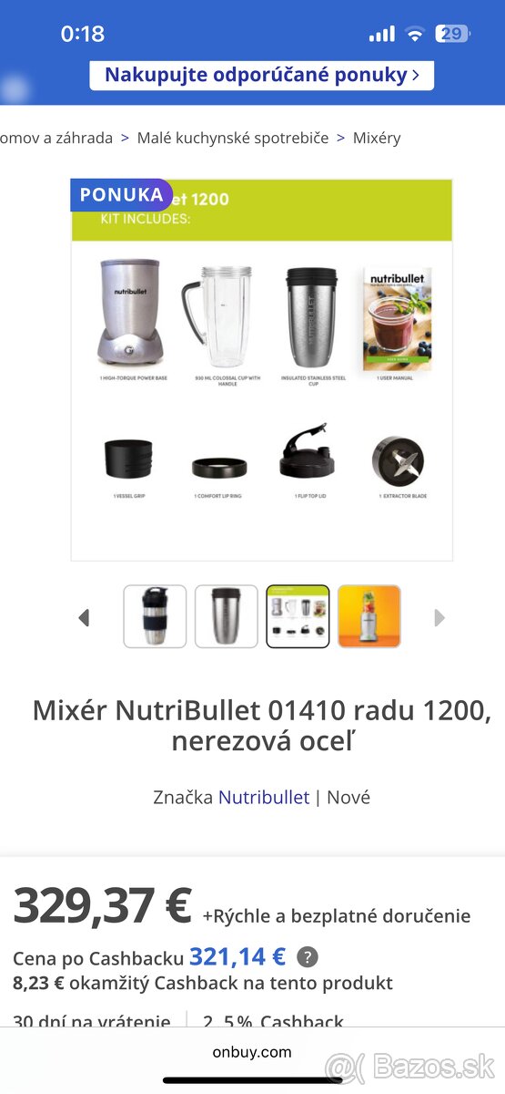 Nový NutriBullet 01410 radu 1200w, nerezová oceľ - 20