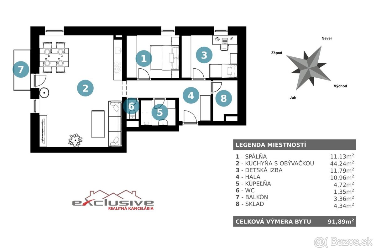 " REZERVOVANÉ " 3 IZBOVÝ BYT – TRNKOV, 89 M2, PARK. MIESTO - 20