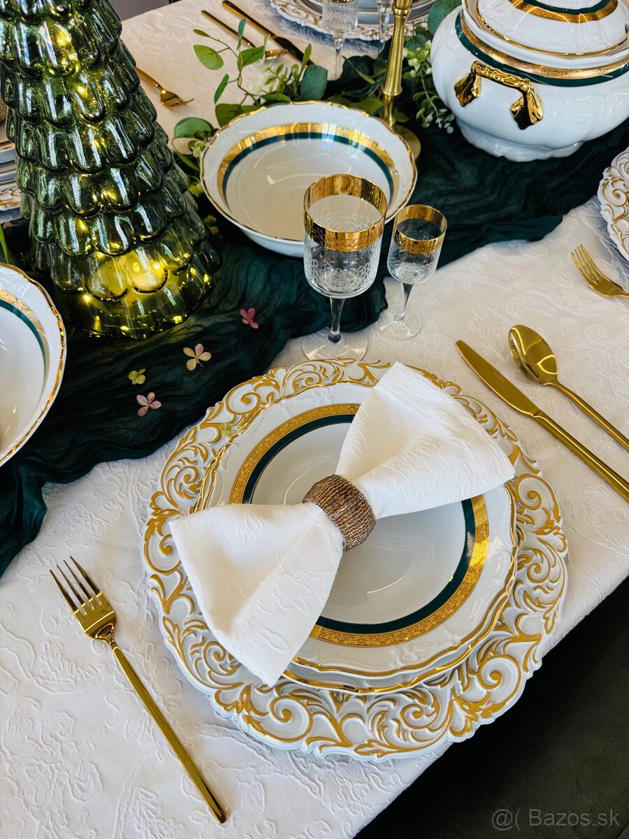 Nová pozlátená obedová súprava Thun pre 12 osôb-posielam - 20