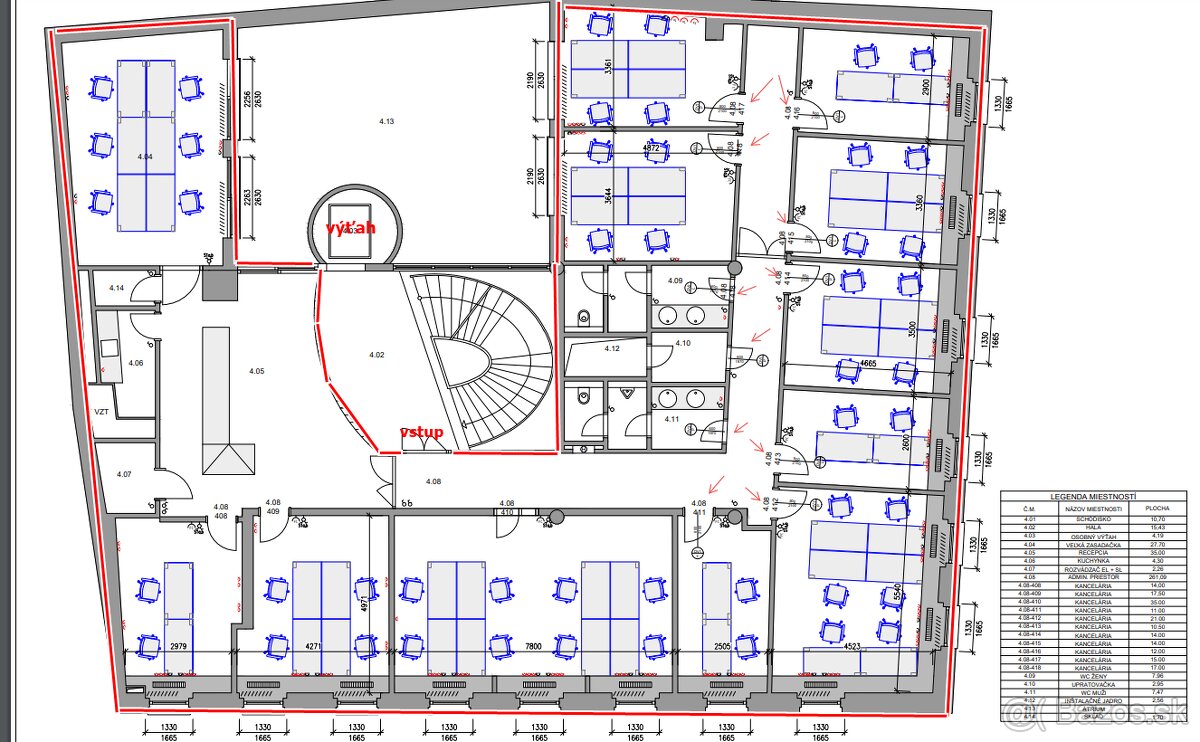 Svetlý kancelársky celok, 330m2, Hurbanovo Námestie/Obchodná - 20