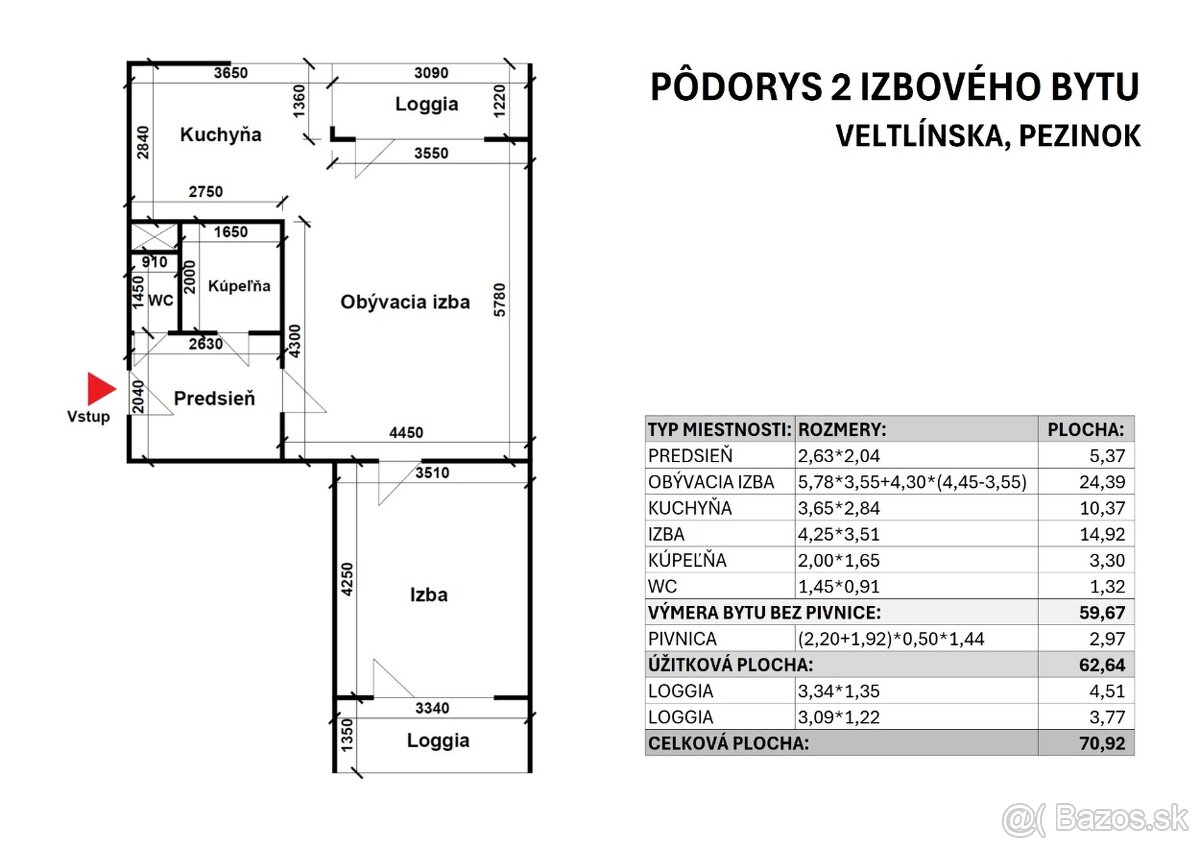 PRIESTRANNÝ 2-IZB. BYT, 2x LOGGIA, PIVNICA, KLIMATIZÁCIA - 20