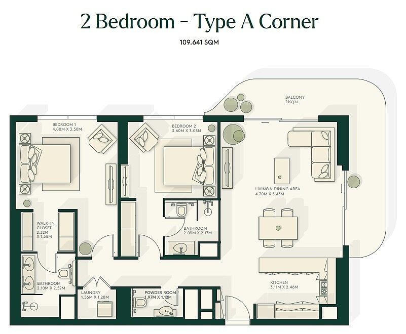 Štýlové apartmány v prímorskom komplexe na ostrove Yas v Abu - 20