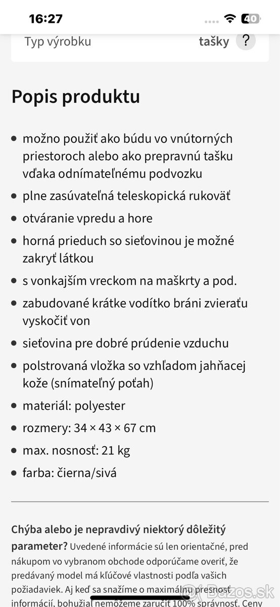 Taška prepravná na psa Trixie Trolley - 20
