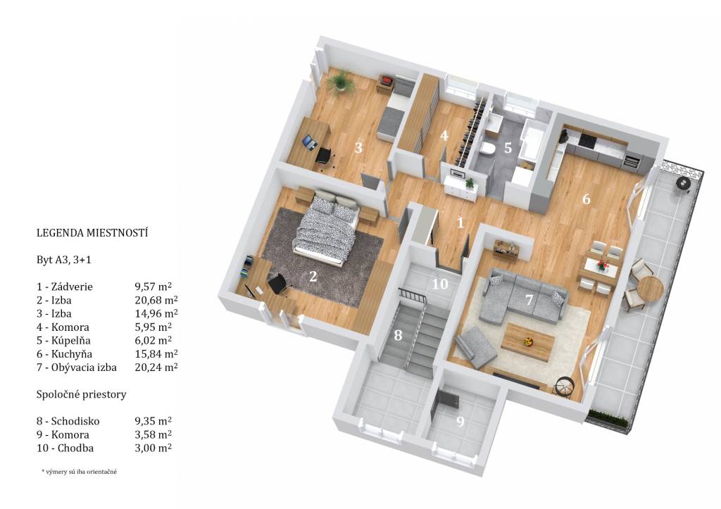 3-IZBOVÝ BYT (+veľká pracovňa V CENE), VEĽKÝ ŠARIŠ, OKRES PR - 20