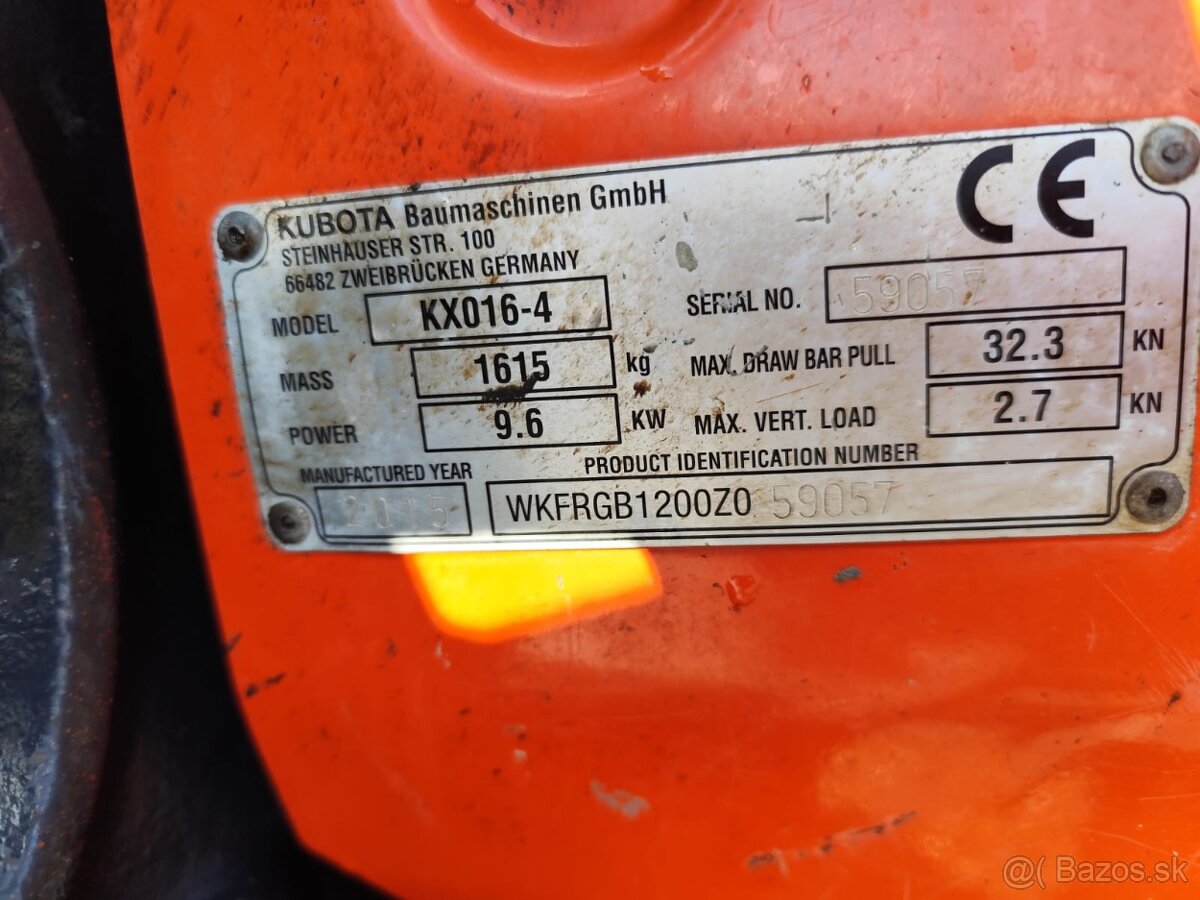 Bager Kubota, 1600kg. Rok 2015. Rozsirovaci. - 20