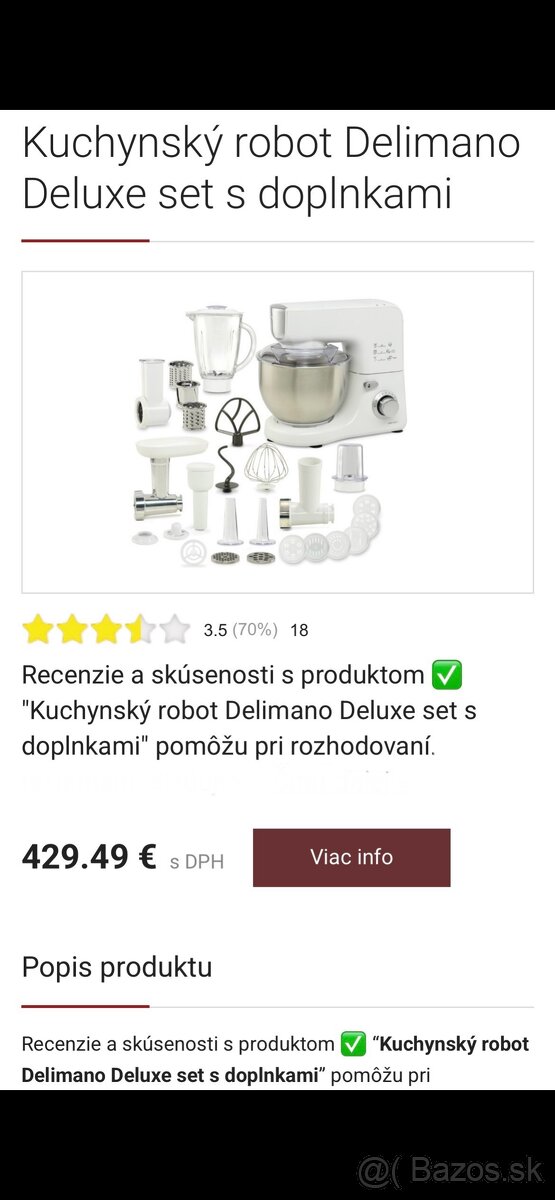 Kuchynský robot Delimano Deluxe set s doplnkami - 20