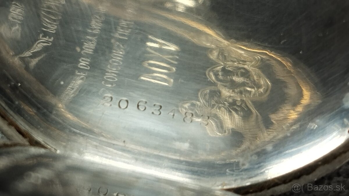 Starožitné pánské švýcarské kapesní STŘÍBRNÉ hodinky DOXA - 20