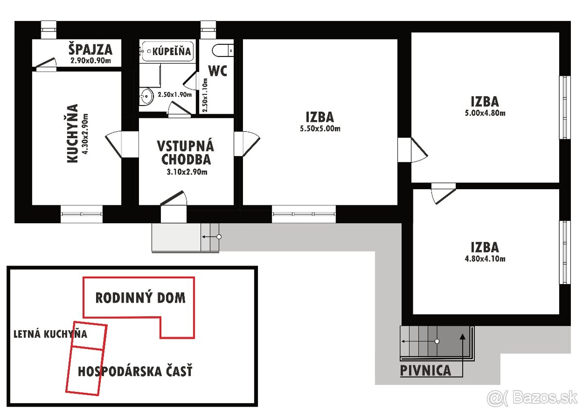 GIRALTOVCE-veľký pozemok 2.196 m2, podpivničený dom, 3xizba - 20