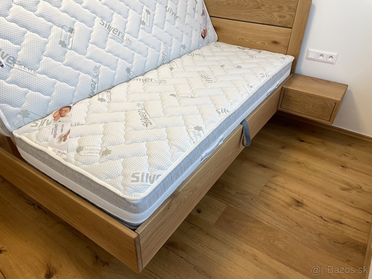 Dubová posteľ s úložným priestorom - levitujúci dizajn - 20