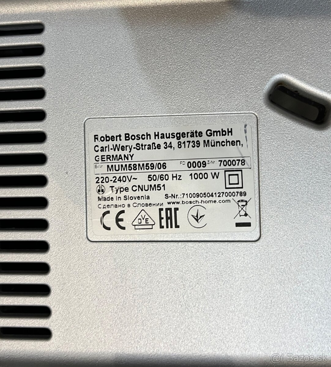 Bosch MUM 58M59 1000w kuchynsky robot - 20