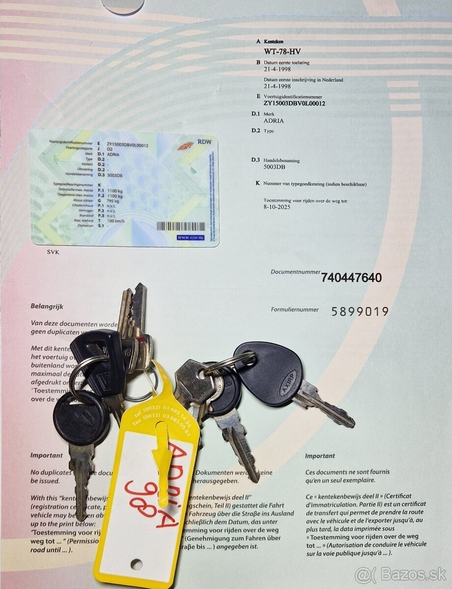 karavan Adria 390 4miest 795/1100kg, .,poschodová posteľ - 20