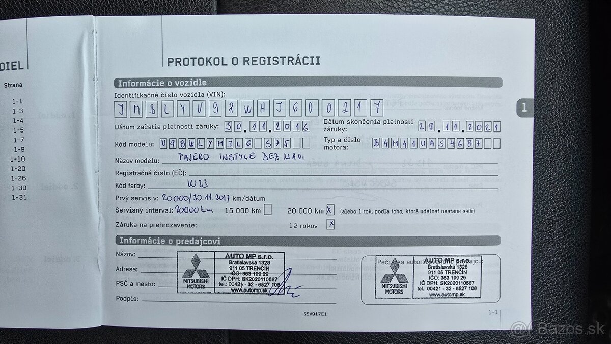 Mitsubishi Pajero 3.2 DID Instyle, ťažné + ODPOČET DPH - 20