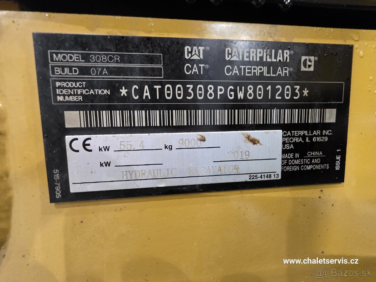 Pásový bagr CAT 308 CR, rok výroby 2019, 2803 mth, 3x lžíce - 20