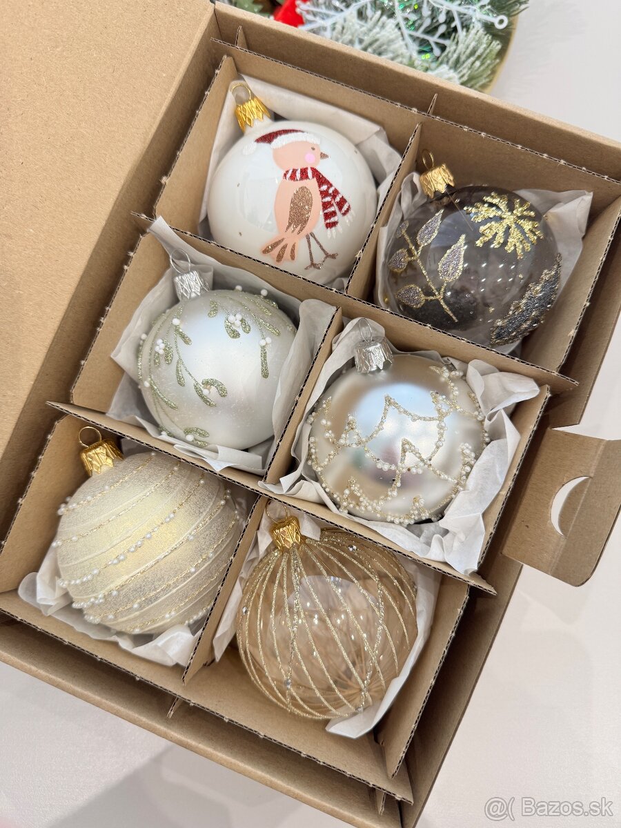Vianočné ozdoby , vianočné sklenené gule - 20