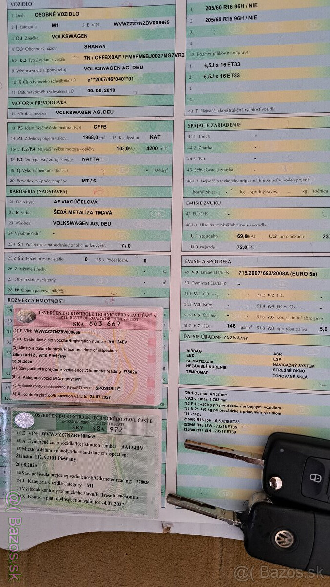 VW Sharan 2.0TDi CR 103kW Comfortline 7miest - 20