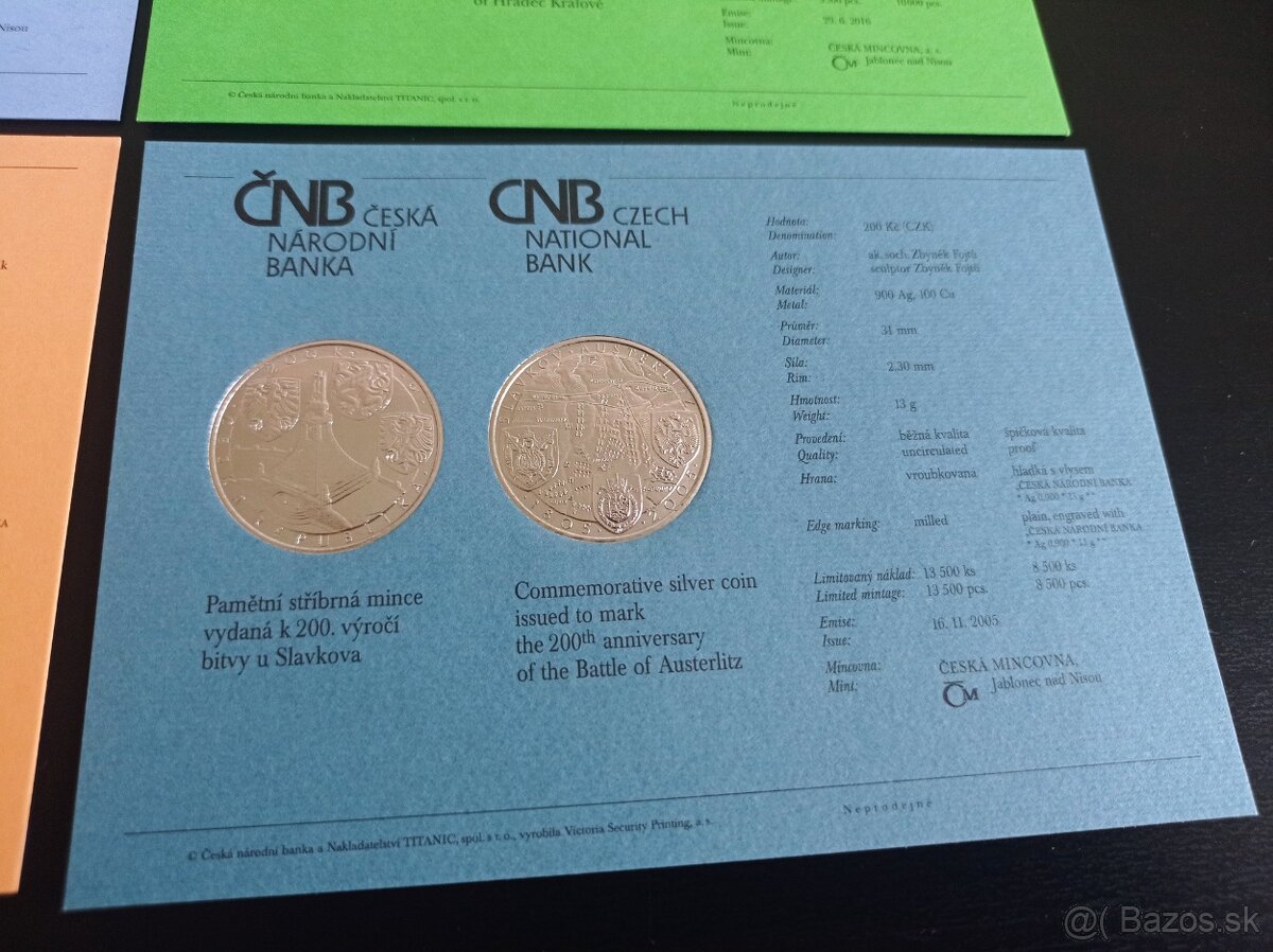 Strieborné mince 200 korún Česká Republika PROOF - 20