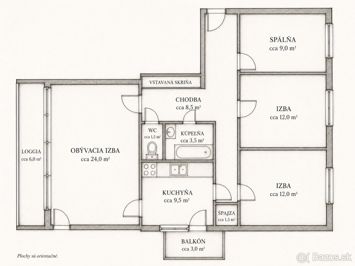 4i byt |balkón+loggia| NEZARIADENÝ | centrum Predmestská - 20
