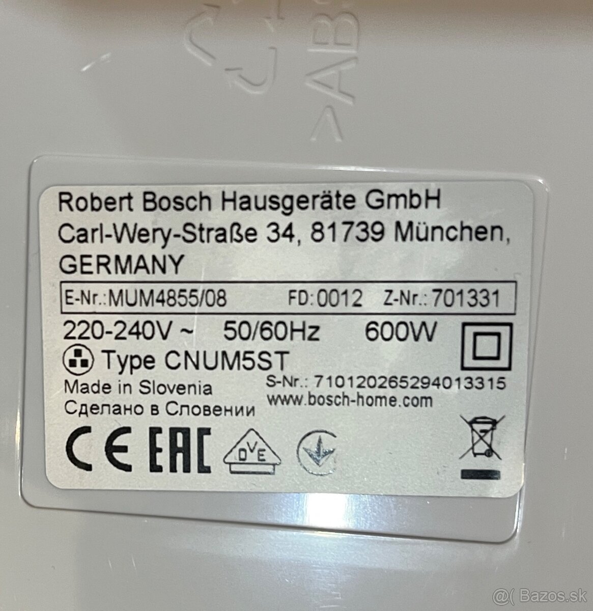 Bosch mum 4855/08 kuchynský robot 600w - 20
