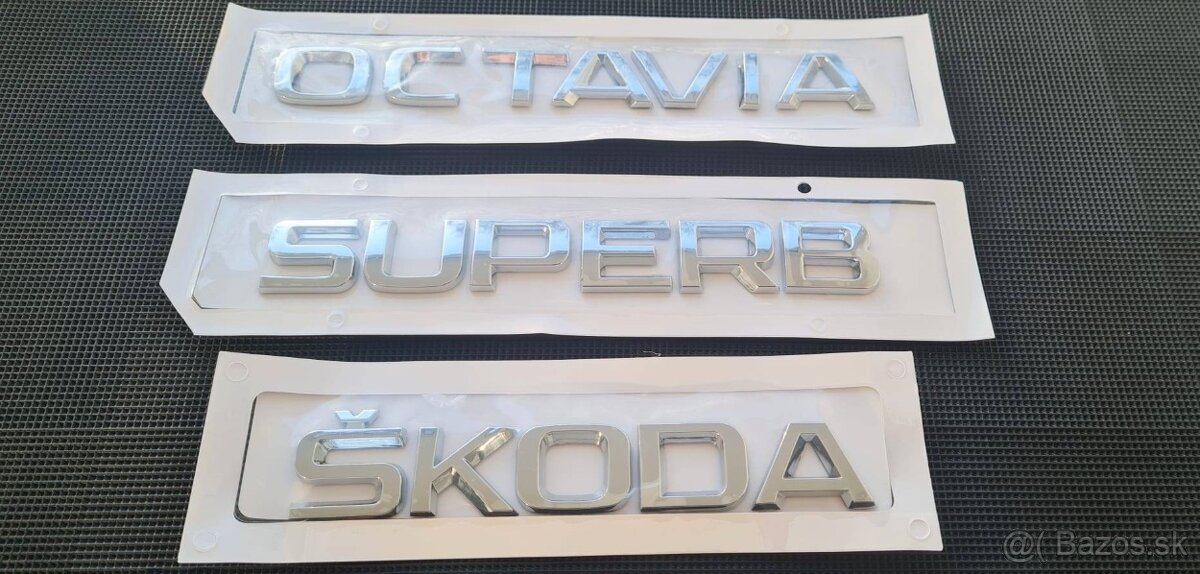 ŠKODA nápisy ČIERNE / CHROMOVE - 20