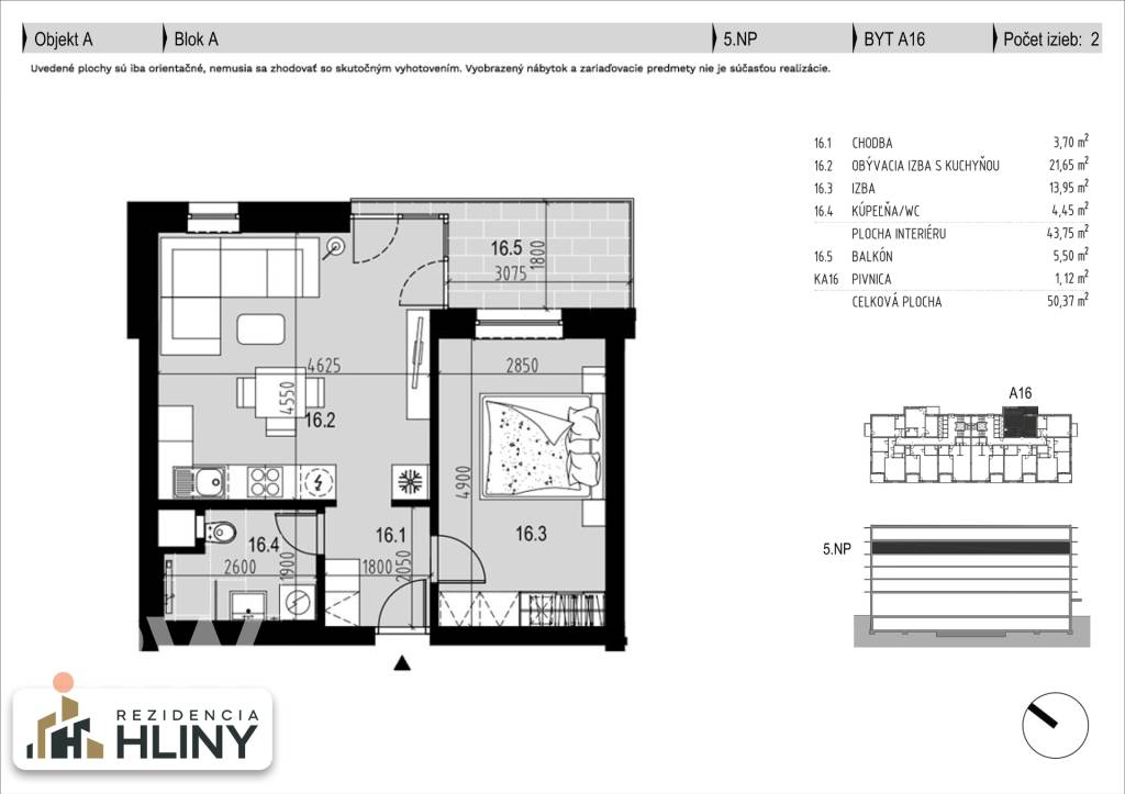 V ŠTANDARDE - 2izb. BYT + loggia 50,37 m2 a viac - REZIDENCI - 20