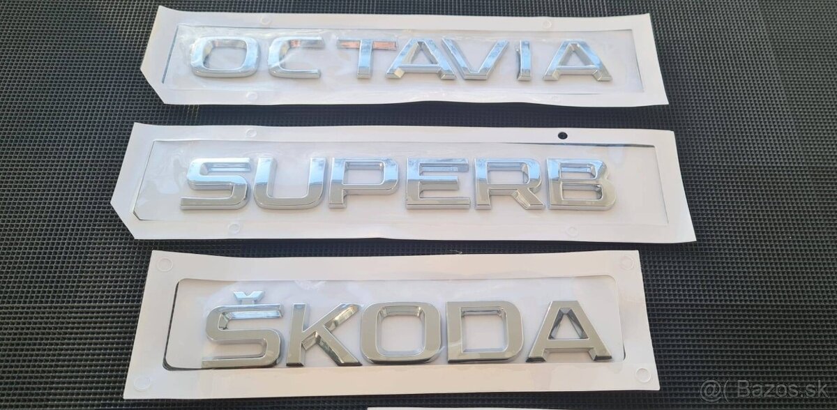 ŠKODA nápisy ČIERNE / CHROMOVE - 20