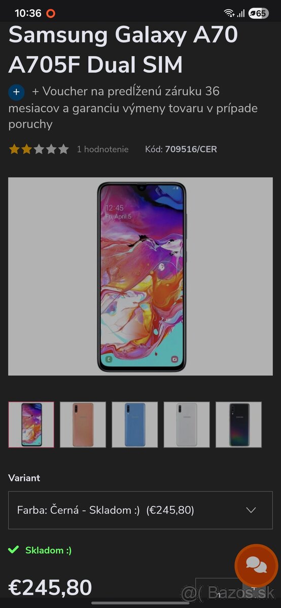 SAMSUNG A70 128GB TOP STAV + PRISL. - 20