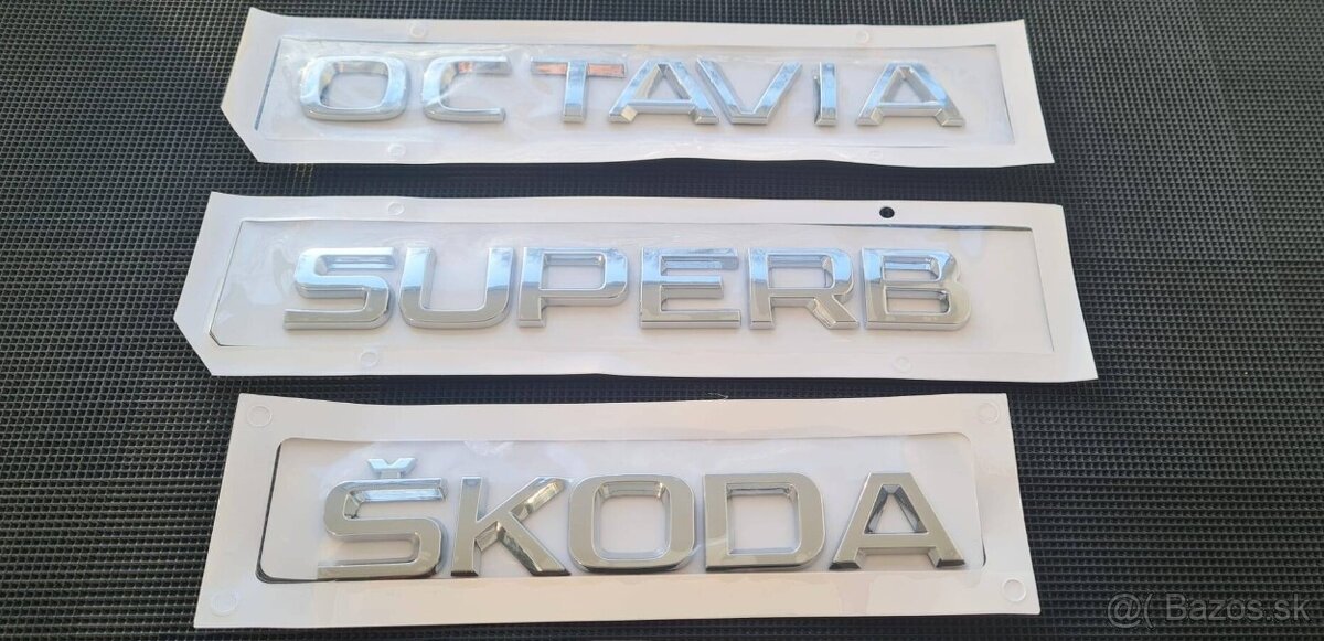 ŠKODA nápisy ČIERNE / CHROMOVE - 20
